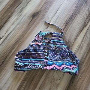 Arizona Jean Company Multicolor Tribal High Neck Bikini Top